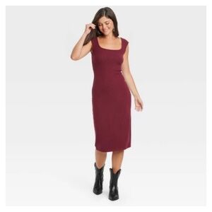 Maroon Midi Dress